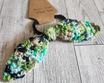 Crochet bow hair tie