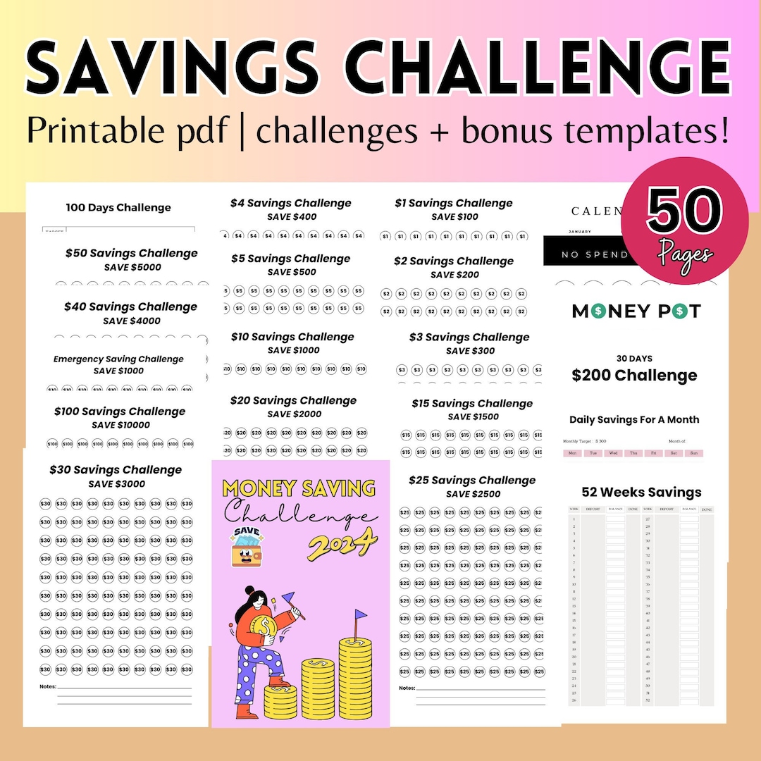 2024 Money Saving Challenge 1000 Savings Challenge 52 Weeks Savings 2024 Money Saving Challenge 1000 Savings Challenge 52 Weeks Savings