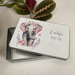 Personalised Elephant Tin | Animal Gift | Animal Lover Gift | Elephant Gift | Gift |