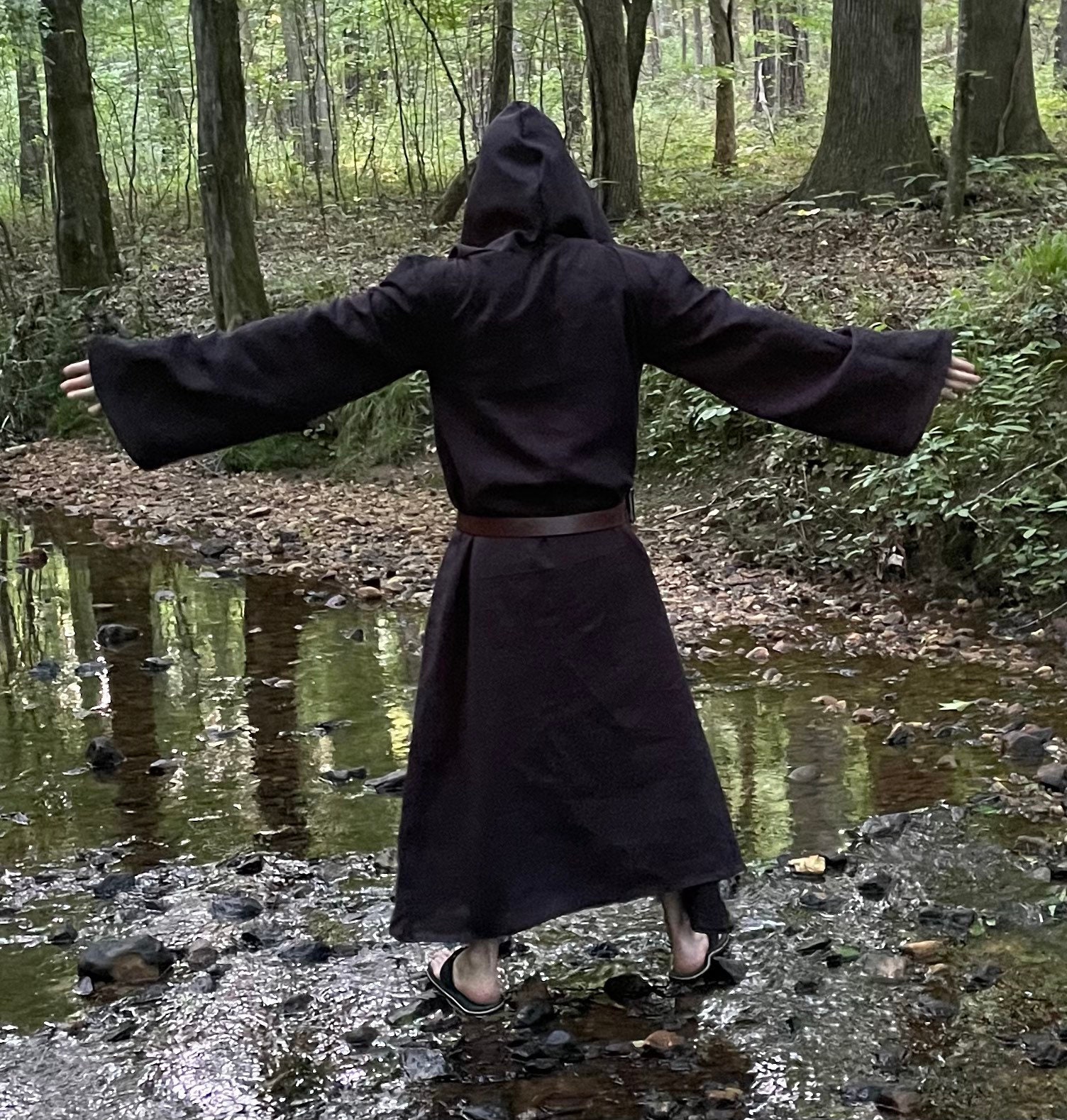 Black Tau Robe Witch Wizard Magician Ceremonial Ritual Gothic Etsy