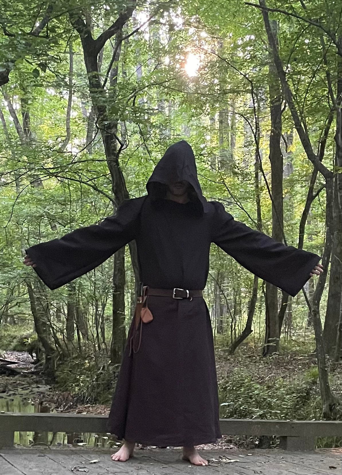 Black Tau Robe Witch Wizard Magician Ceremonial Ritual Gothic Etsy