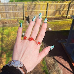 Carnelian Wire Wrapped Ring