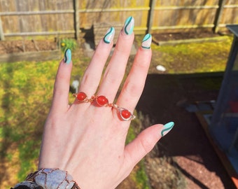 Carnelian Wire Wrapped Ring