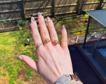 Tree Agate Wire Wrapped Ring
