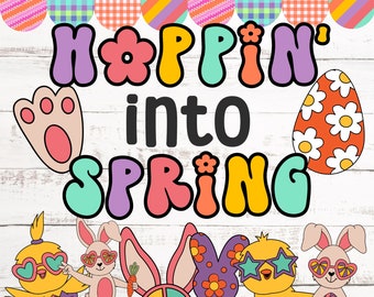 Spring bulletin board kit, easter bulletin boards, groovy classroom decor, spring classroom door decor, march bulletin board, april bulletin