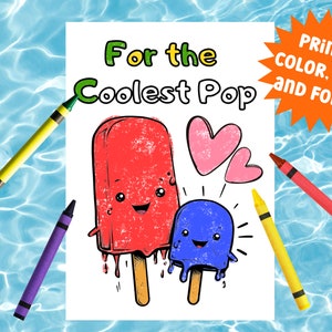 Coloring fathers day card, diy fathers day card from kids, fathers day card printable, cute fathers day card, card for dad from kids