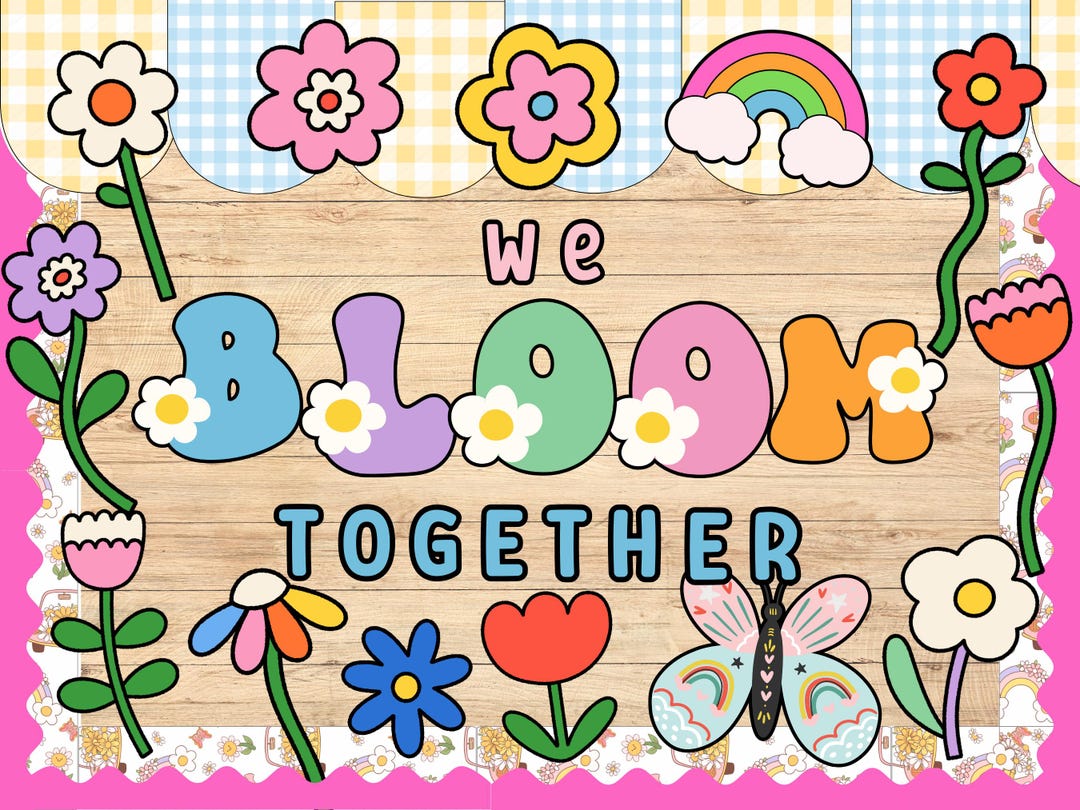 Spring Bulletin Board Kit, Flower Classroom Decorations, Spring ...