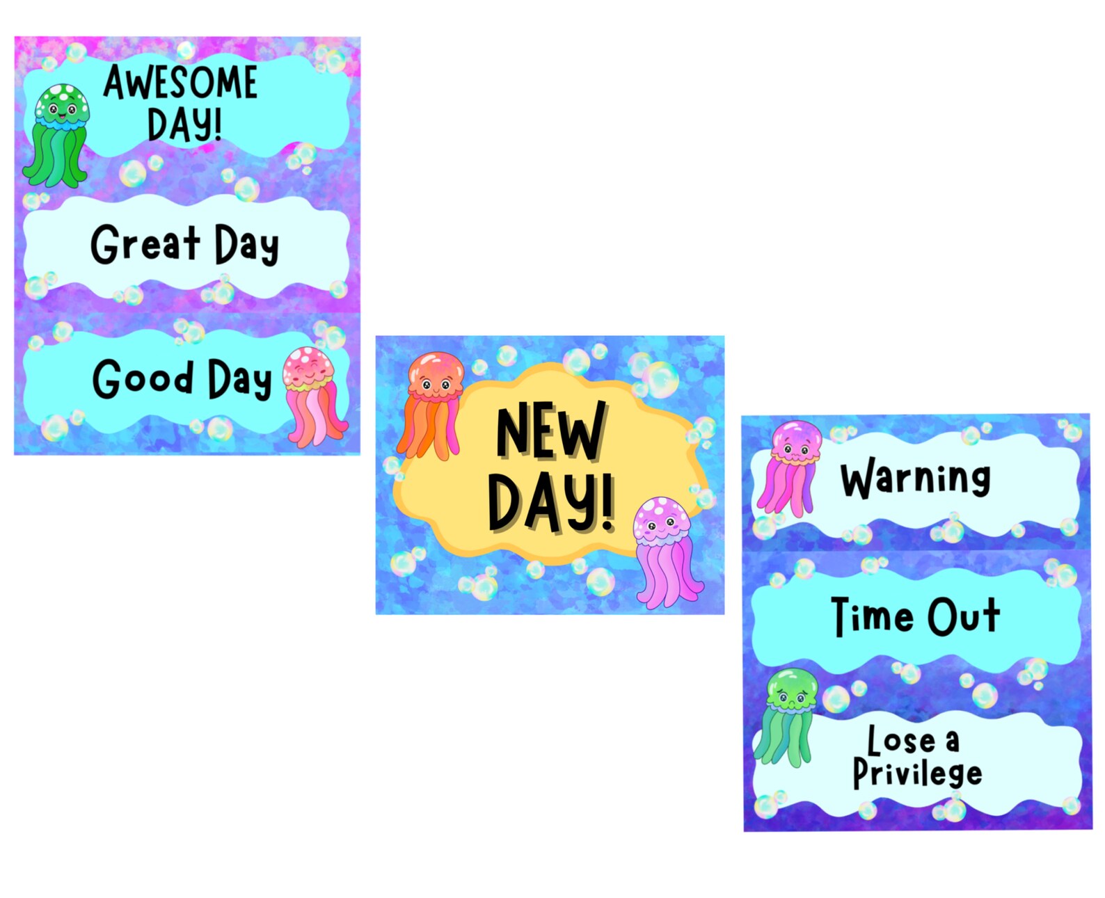 Classroom Behavior Clip Chart Printable Under the Sea Etsy