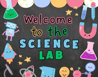 Science lab bulletin board, science classroom decor, science lab door sign, science teacher, science classroom posters, chemistry art