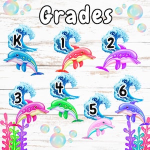 Under the sea classroom decor, Ocean classroom decor, Classroom door sign, Ocean bulletin board, Back to school bulletin board, Grades sign