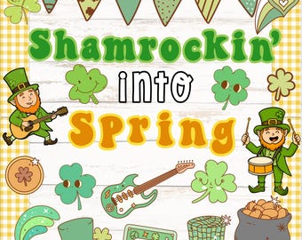 St. Patrick's Day Pinnwand, März Pinnwand, St. Patrick's Day Klassenzimmer Dekor, März Klassenzimmer Tür Ideen, Kleeblatt Mitteilungsblatt