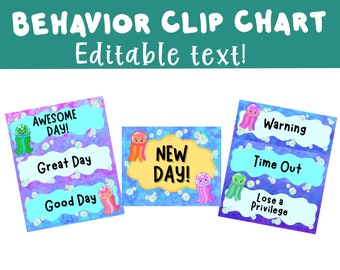 Classroom Behavior Chart, Printable Behavior Chart for Kids, Under the Sea Classroom Theme, Ocean Classroom Decor, Canva Template Classroom