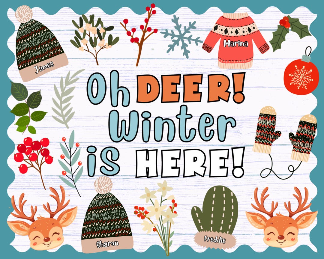 Winter Bulletin Board, Winter Classroom Decor, Winter Classroom Door