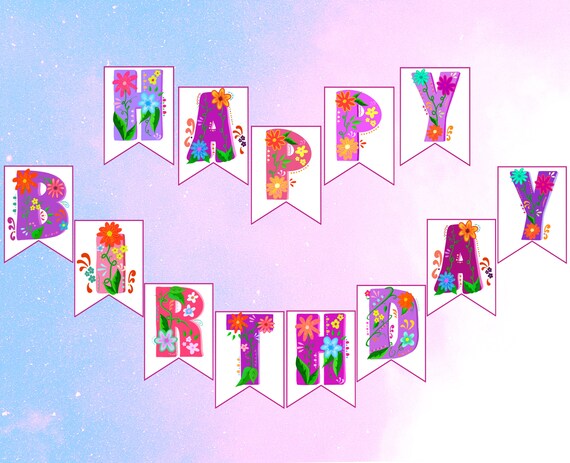 Digital Download Printable Happy Birthday Banner Instant - Etsy