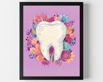 Dentist office wall decor, Pediatric dental office, Pediatric dentistry, Dentist wall art, dentist office art, tooth art, dental art print