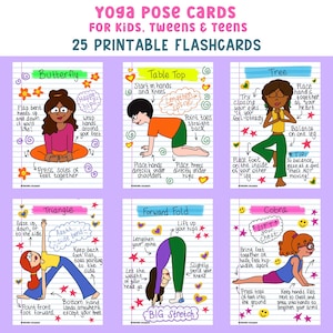 Yoga pose flashcards, yoga flashcards, yoga poses for kids, yoga for kids, kids yoga cards, kids movement cards, calm down kit
