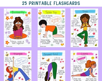 Yoga pose flashcards, yoga flashcards, yoga poses for kids, yoga for kids, kids yoga cards, kids movement cards, calm down kit