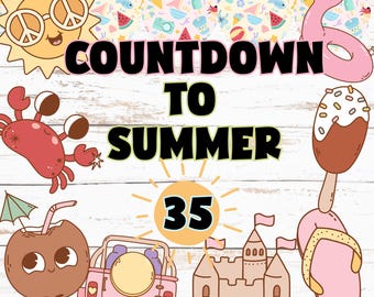 End of year bulletin board kit, summer classroom decor, beach classroom theme, tropical classroom, countdown to summer bulletin board