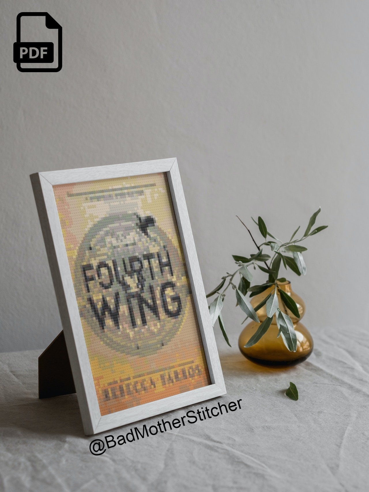 Fourth Wing Book Cover Cross Stitch Pattern PDF - Etsy