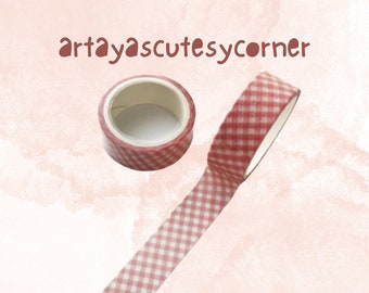 5m Pink Plaid Check Kawaii Washi Tape