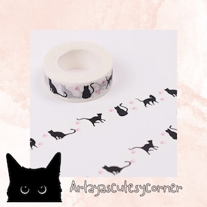 Black Cat Japanese Paper Washi Decorative Tape