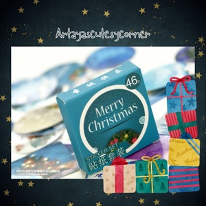 Conjunto de pegatinas de feliz Navidad