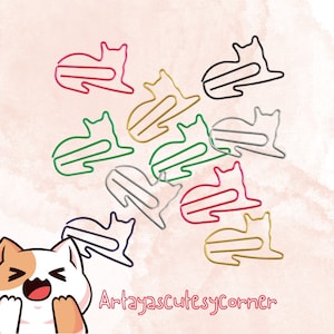 10pcs Cat Paper Clips - Kitten Planner Journal Clips - Cutr Kawaii Stationery