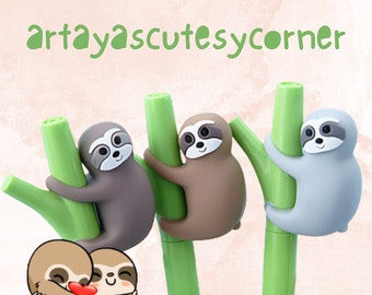 Cute Sloth Hanging from a Tree Novelty Gel Pen - Kawaii Stationery Supplies