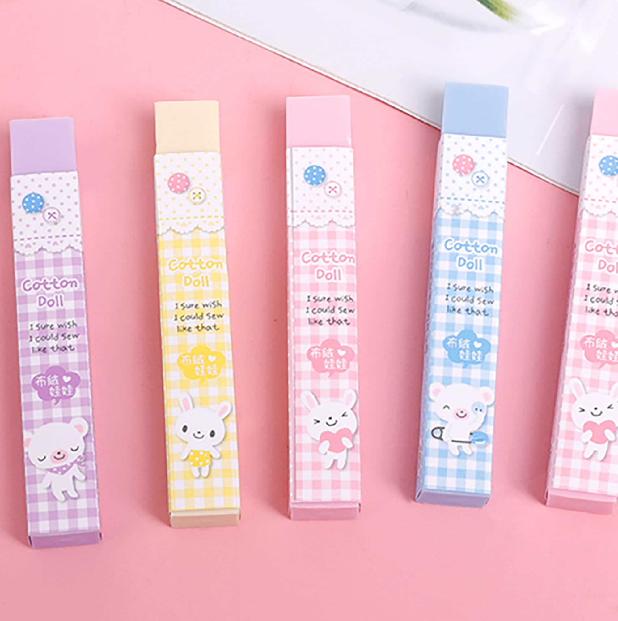 Strip Kawaii Cute Pastel Gum Eraser - Cute School Stationery Supplies ...