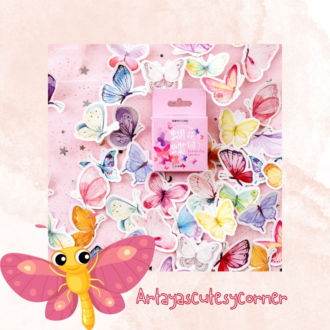 Cute Butterfly Garden Boxed Sticker Pack - Etsy