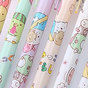 Lindo Kawaii Cartoon Chick Pattern Retráctil Press Signature Gel Pen