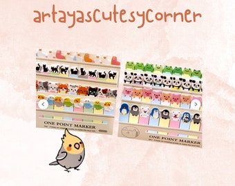 Kawaii Animal Cartoon Sticky Page Markers