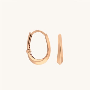 Minimalist Dainty Hoop - Earring , Daily Hoop, Solid Gold Earring, Solid Gold Hoop