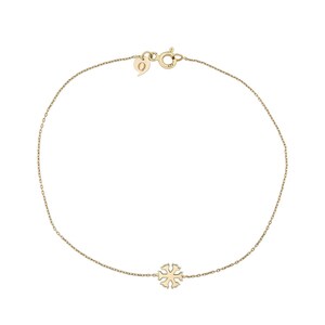 14K Dainty Solid Gold Snowflake Bracelet - Minimalist Handmade Cute and Dainty SnowFlake For Gift and Daily Bracelet