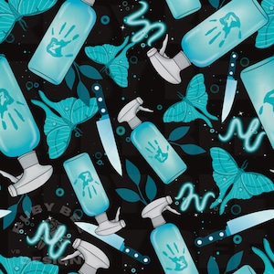 Luminol Seamless File, patrón dibujado a mano, patrón de repetición de True Crime