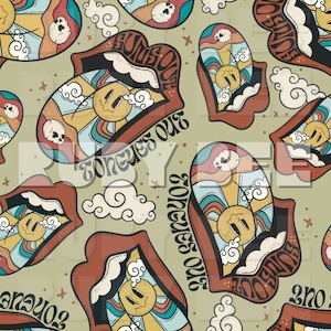 Limited Sun’s Out, Tongues Out Seamless File, Hand drawn seamless design