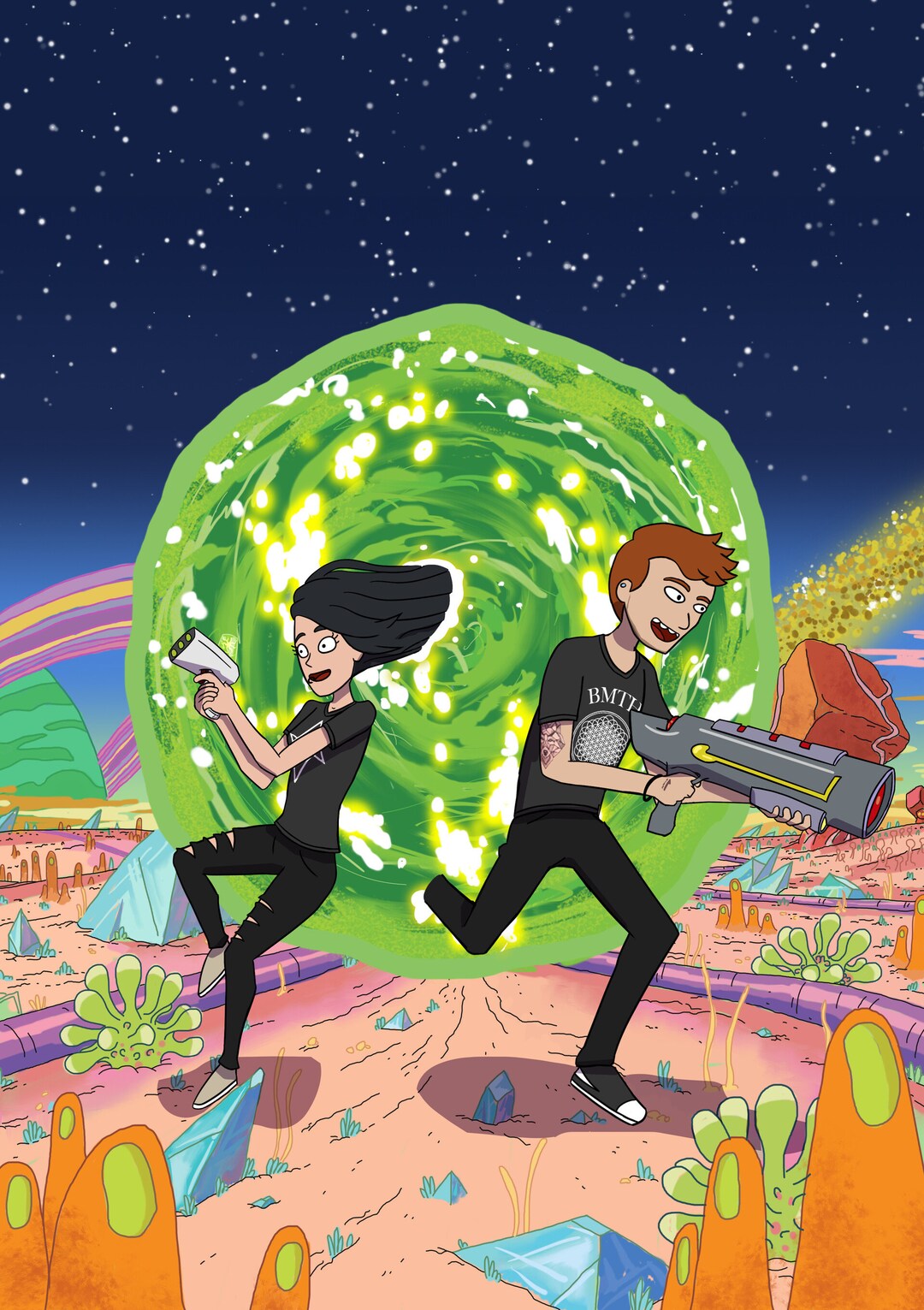 Rick and Morty, Rick and Morty Portrait, Cartoon Portrait, Valentines ...