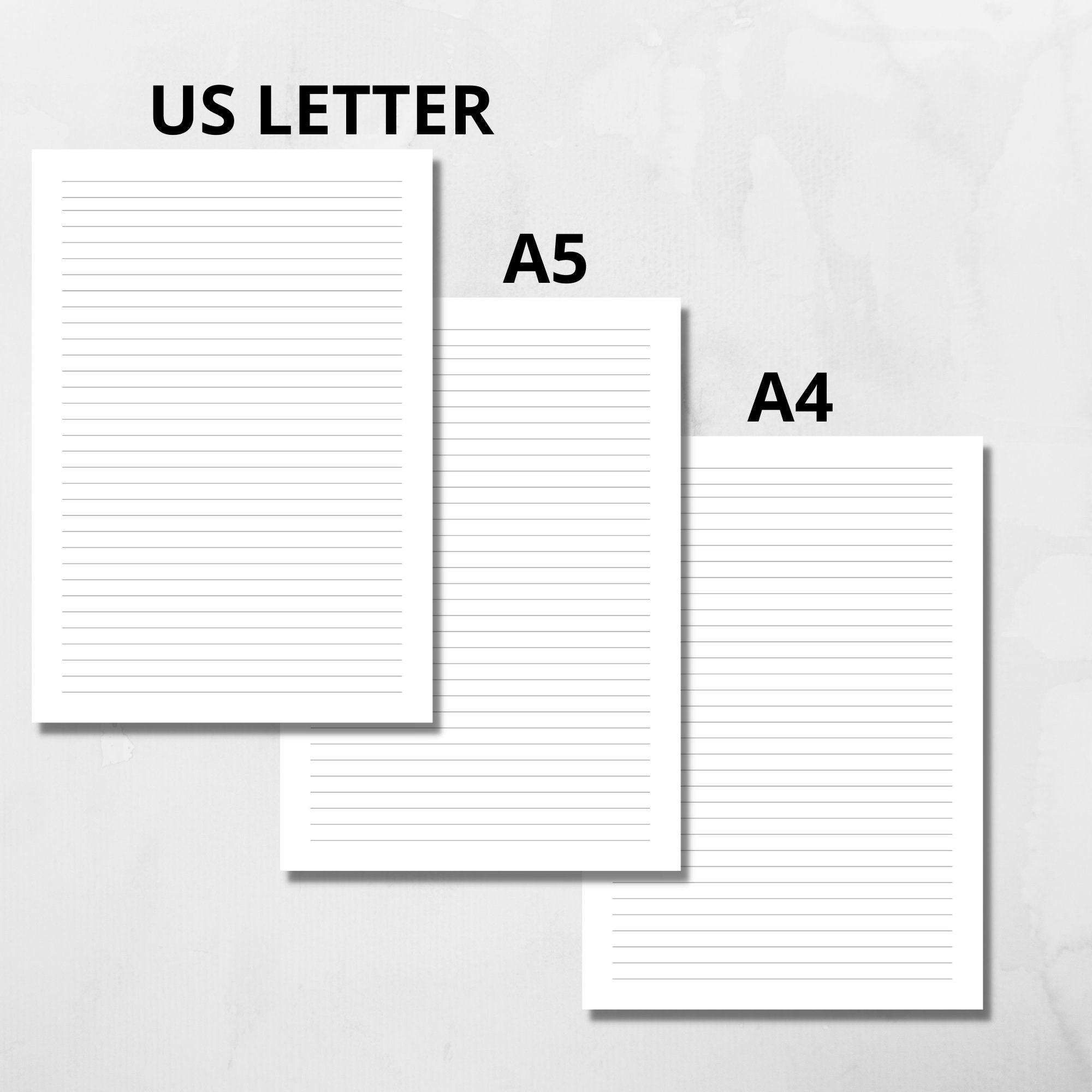 printable lined paper pdf lined notes printable writing etsy