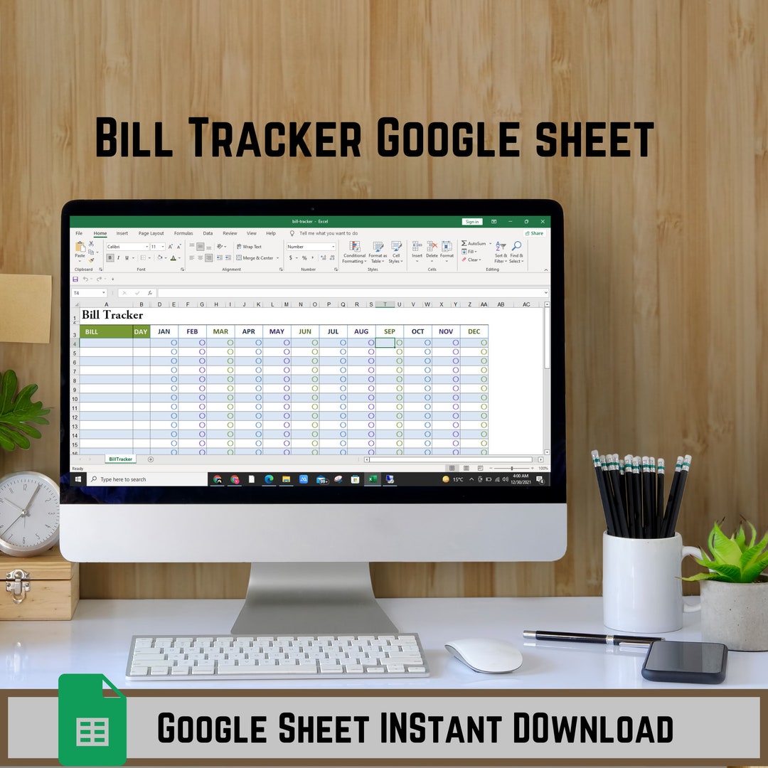 Bill Tracker Spreadsheet Google Sheets Budget Template for - Etsy