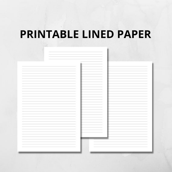 printable lined paper pdf lined notes printable writing etsy