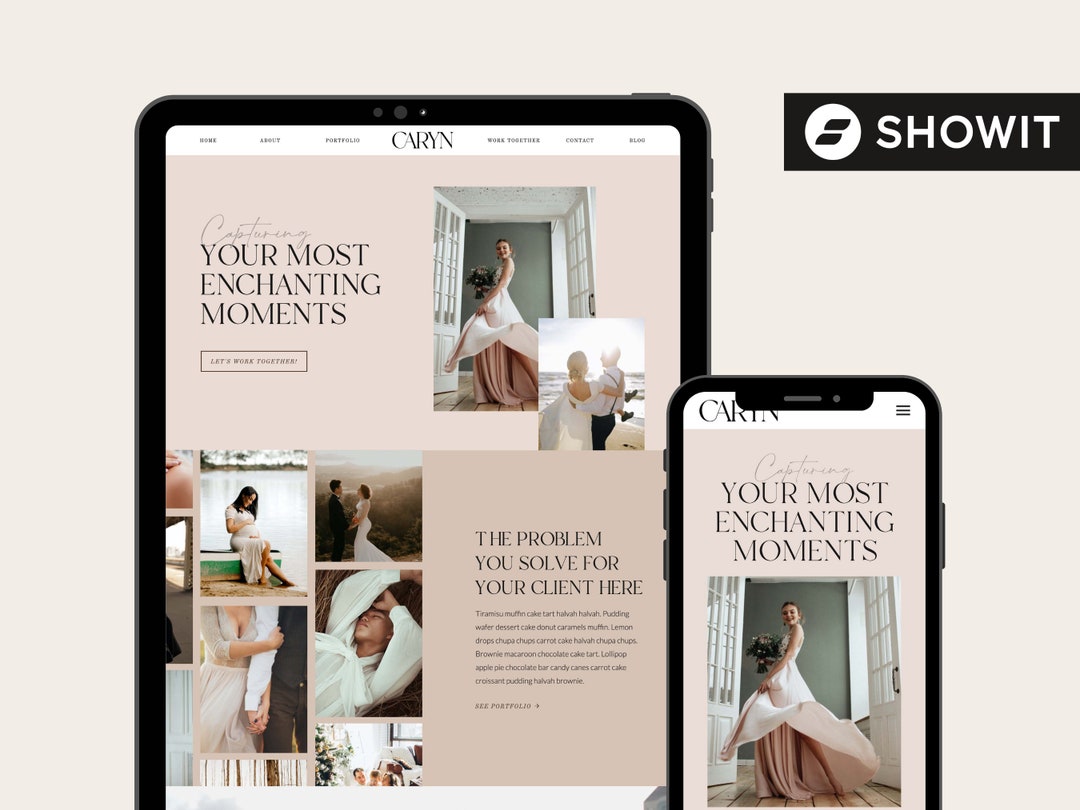 Photography Showit Website Template, Showit Website Template for
