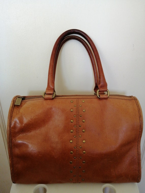 Vintage Brown General leather rivet handbag - image 5