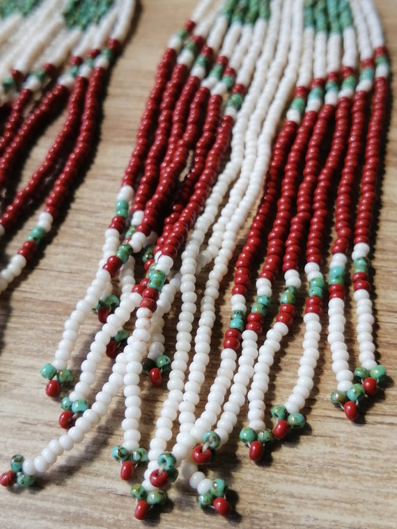 Vintage Native American Oxblood red coral turquoi… - image 7