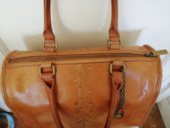 Vintage Brown General leather rivet handbag - image 3