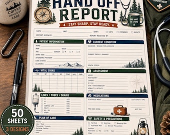 Bold Nursing Handoff Report Memo Pad