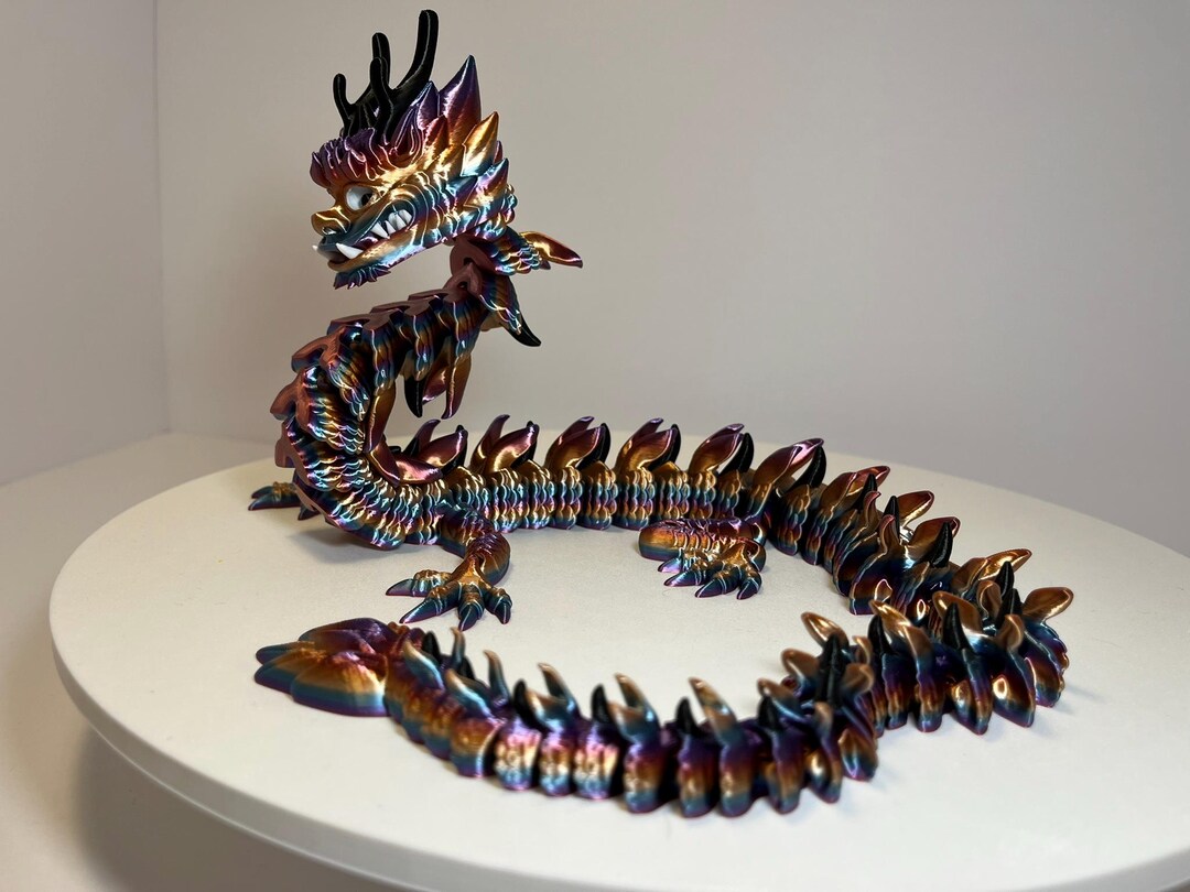 Articulated Rainbow Imperial Dragon Stunning 3D Printed Flexi Factory ...