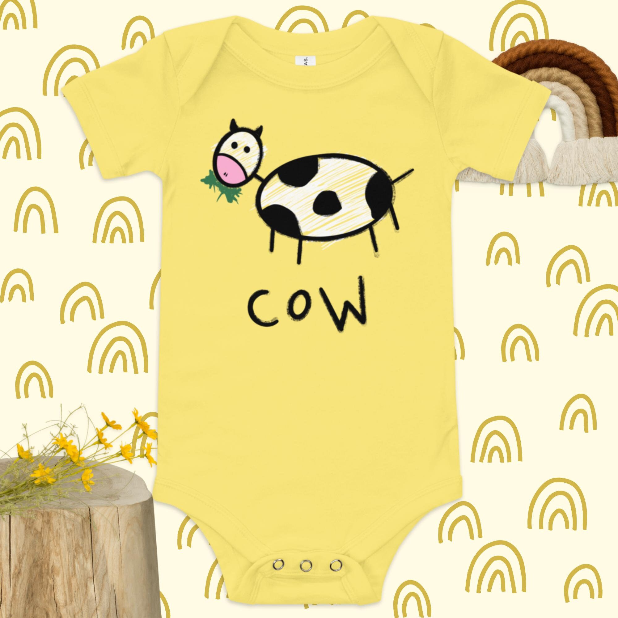 Cute Cow Baby Onesie Short Sleeve One Piece Animal Bodysuit Etsy