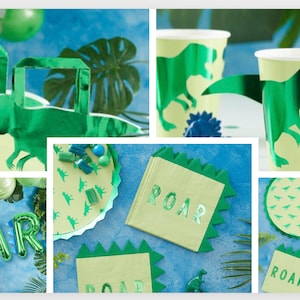 Kit de fiesta de dinosaurios con placas de fiesta de dinosaurios bolsas de fiesta de dinosaurios servilletas de fiesta de dinosaurios copas de fiesta de dinosaurios- FIESTA EN UNA CAJA.