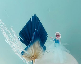 Elsa-topper met trending PALMblad, Frozen cake-topper, Frozen cake topper VK, Frozen cake, Frozen cake-topper met verjaardagsthema
