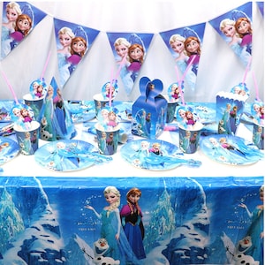 Frozen birthday,Frozen party,frozen decorations,frozen plates,frozen cups,frozen bunting,frozen forks,frozen blowouts,frozen tablecloth